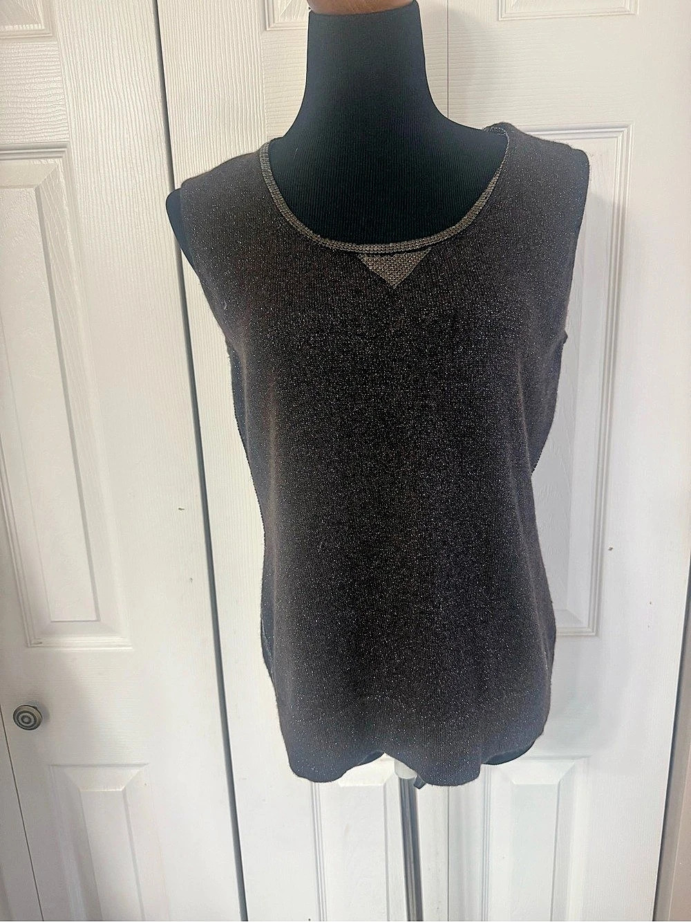 Escada Sport Embellished Neckline Tank Black Large
